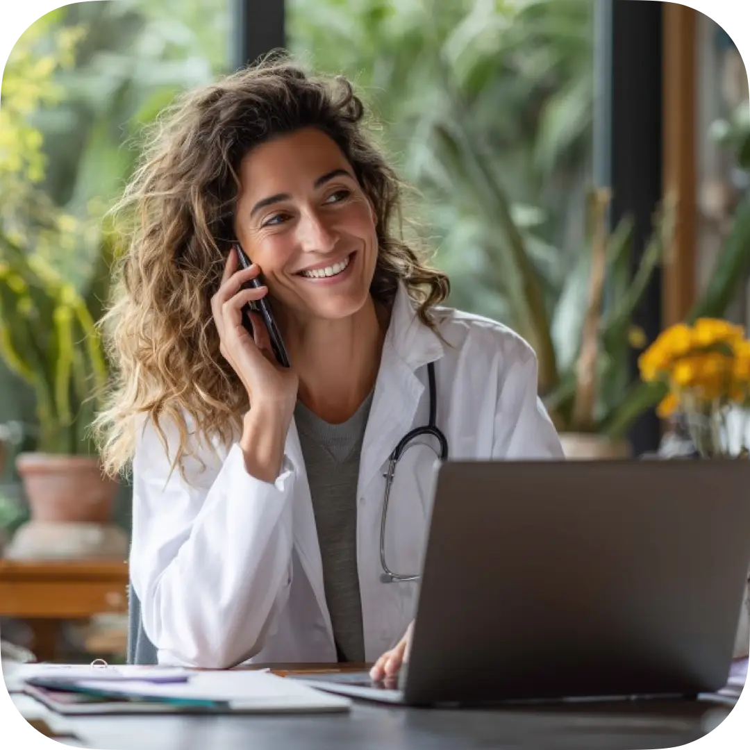 Teleneurologist and telestroke specialist working from home office